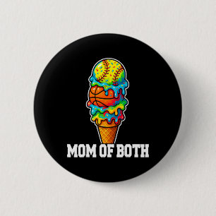 Softll Sketll Mom Ice Cream Drip Summer Game Day 6 Cm Round Badge
