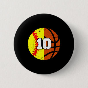 Softll Sketll Number 10 Jersey Funny 10th Birthday 6 Cm Round Badge