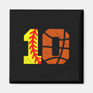 Softll Sketll Number 10 Jersey Funny 10th Birthday Magnet