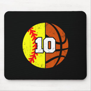 Softll Sketll Number 10 Jersey Funny 10th Birthday Mouse Pad
