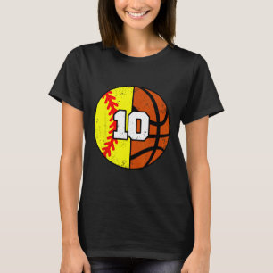 Softll Sketll Number 10 Jersey Funny 10th Birthday T-Shirt