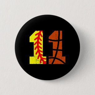 Softll Sketll Number 11 Jersey Funny 11th Birthday 6 Cm Round Badge