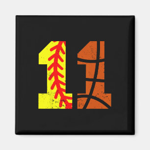 Softll Sketll Number 11 Jersey Funny 11th Birthday Magnet