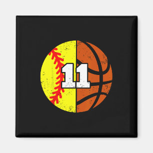 Softll Sketll Number 11 Jersey Funny 11th Birthday Magnet