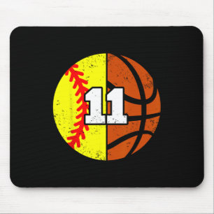 Softll Sketll Number 11 Jersey Funny 11th Birthday Mouse Pad
