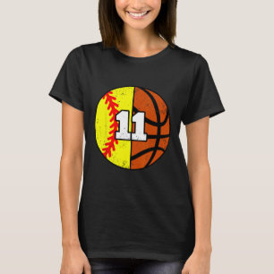 Softll Sketll Number 11 Jersey Funny 11th Birthday T-Shirt