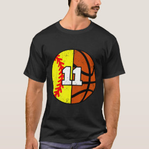 Softll Sketll Number 11 Jersey Funny 11th Birthday T-Shirt