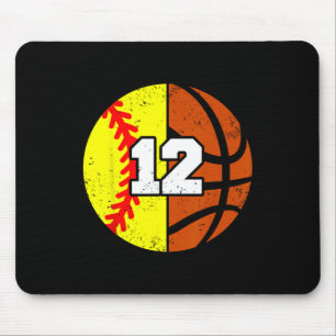 Softll Sketll Number 12 Jersey Funny 12th Birthday Mouse Pad