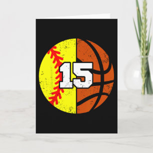 Softll Sketll Number 15 Jersey Funny 15th Birthday Card