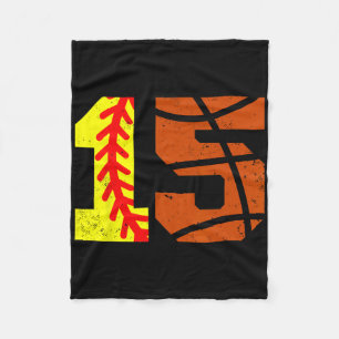 Softll Sketll Number 15 Jersey Funny 15th Birthday Fleece Blanket