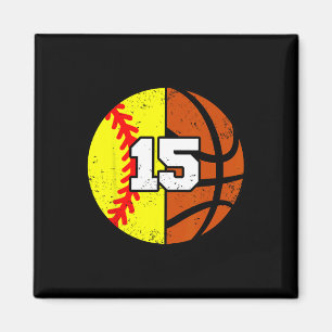 Softll Sketll Number 15 Jersey Funny 15th Birthday Magnet