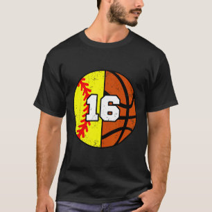 Softll Sketll Number 16 Jersey Funny 16th Birthday T-Shirt
