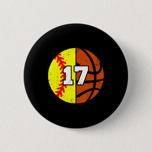 Softll Sketll Number 17 Jersey Funny 17th Birthday 6 Cm Round Badge