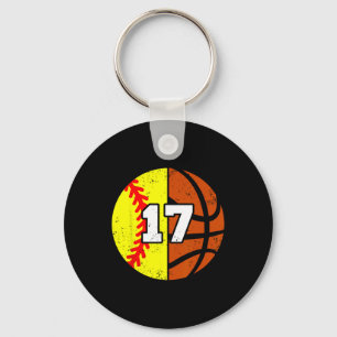 Softll Sketll Number 17 Jersey Funny 17th Birthday Key Ring