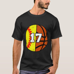 Softll Sketll Number 17 Jersey Funny 17th Birthday T-Shirt