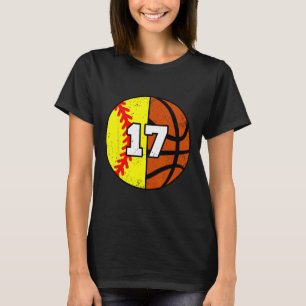 Softll Sketll Number 17 Jersey Funny 17th Birthday T-Shirt