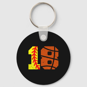Softll Sketll Number 18 Jersey Funny 18th Birthday Key Ring