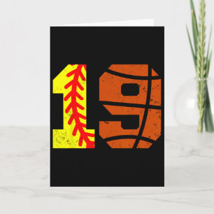 Softll Sketll Number 19 Jersey Funny 19th Birthday Card