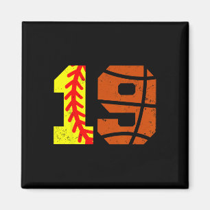 Softll Sketll Number 19 Jersey Funny 19th Birthday Magnet