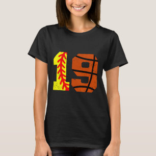 Softll Sketll Number 19 Jersey Funny 19th Birthday T-Shirt