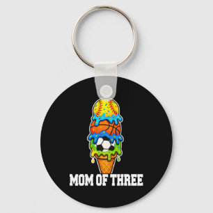 Softll Soccer Sketll Mom Ice Cream Summer Game Day Key Ring