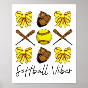 Softll Vibes Shirt Game Day Softll Life Mum Mother Poster