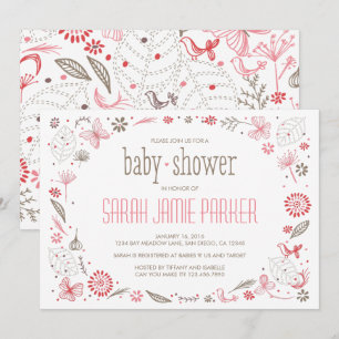 Softly Blooming Pink Nature Bouquet Invitation