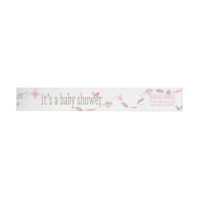 Softly Blooming Pink Nature Bouquet Wrap Around Label (Individual)