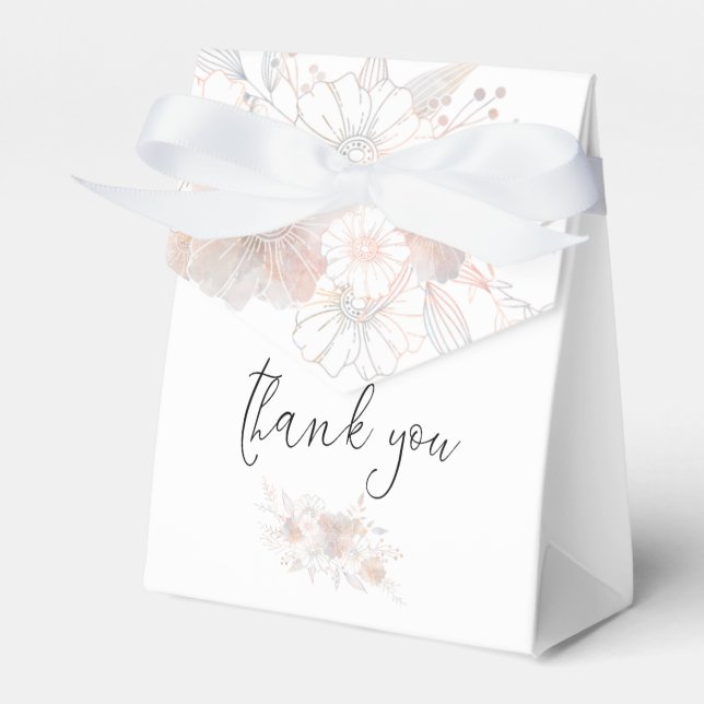 Softly Coloured Pastels Names Date White Favour Box (Front Side)