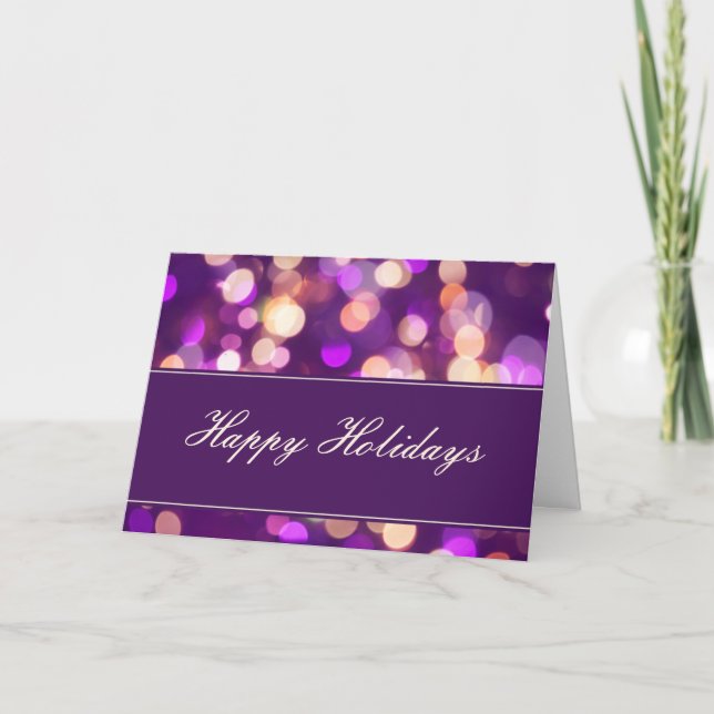 Softly Focused Happy Holidays Card (Purple 1) (Front)