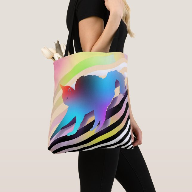 Softly Walking Cat  Tote Bag (Close Up)