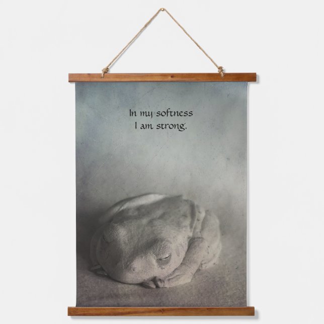 Softness is Strength Wood Topped Wall Tapestry (Front)