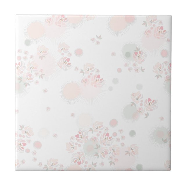 Softness Tea Roses Ceramic Tile (Front)