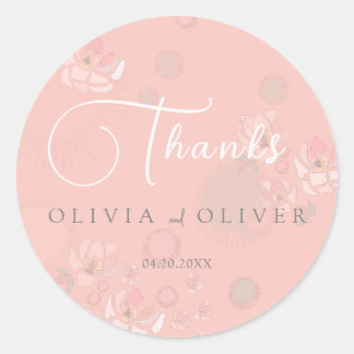 Softness Tea Roses Wedding Classic Round Sticker