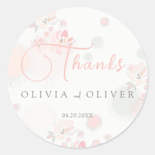Softness Tea Roses Wedding Classic Round Sticker