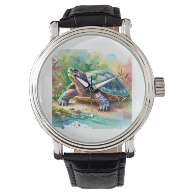 Softshell Turtle 221024AREF149 - Watercolor Watch (Front)