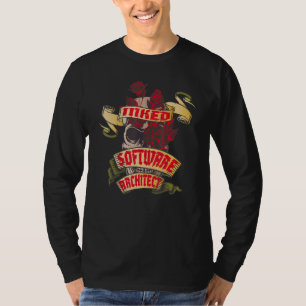 Software Architect Inked Skull & Red Roses Tattoo T-Shirt