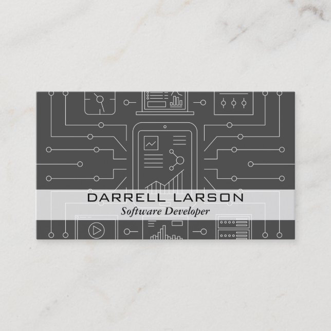 Software Coder | Developer Technology Business Card (Front)