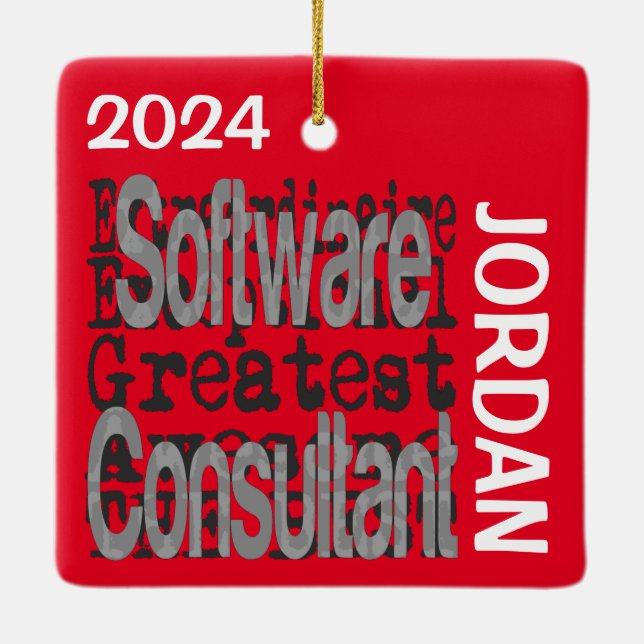 Software Consultant Extraordinaire CUSTOM Ceramic Ornament (Back)