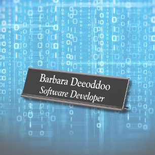 Software Developer Black Desk Name Plate