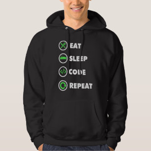 Software Developer Computer Coder Eat Sleep Code R Hoodie