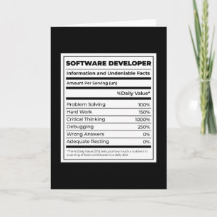 Software Developer Funny neutritunal Card