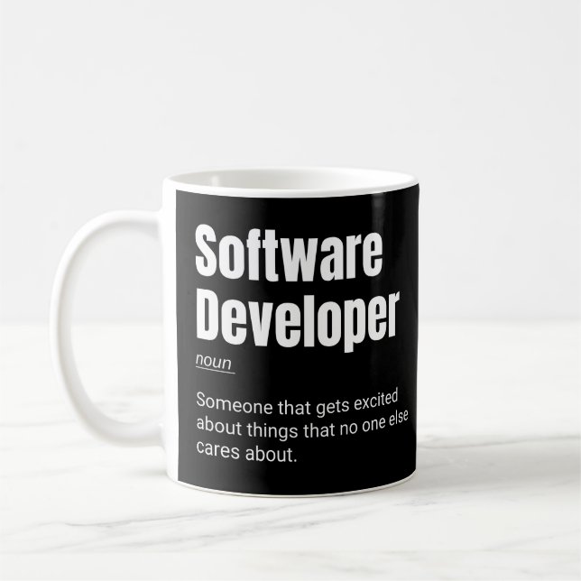 Software Developer Funny Programmer Definition Coffee Mug (Left)