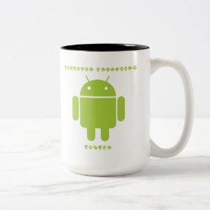 Software Developer Inside (Bug Droid Font Letters) Two-Tone Coffee Mug