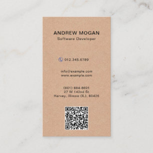 Software Developer Kraft Style Texture Business Card