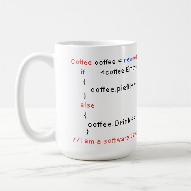 Software Developer PC Coffee Drink Coding Coding E Mug (Left)
