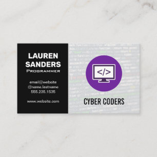 Software Developer   Programming Code Business Card