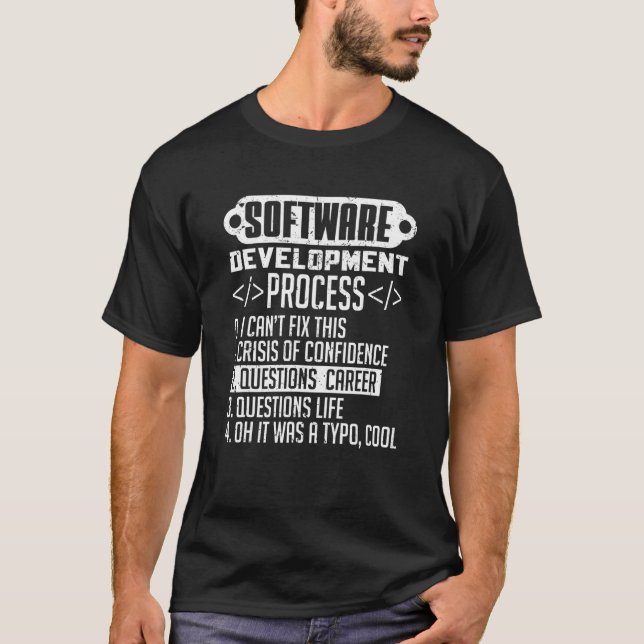 Software Development Process Coding Programming T-Shirt (Front)