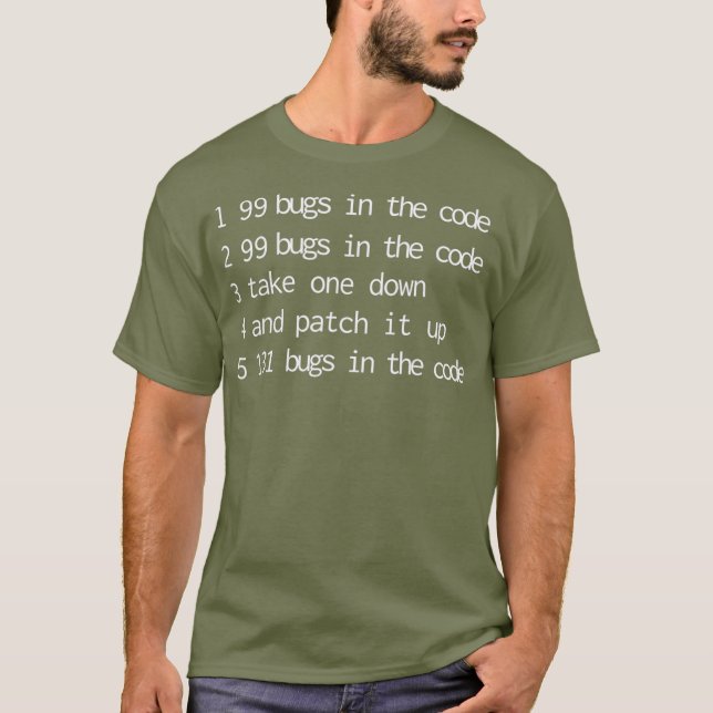 Software Engineer  99 Bugs In The Code  Geek T-Shirt (Front)