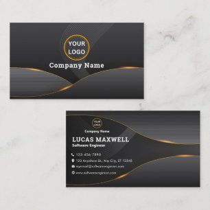 Software Engineer Business Cards Black Business